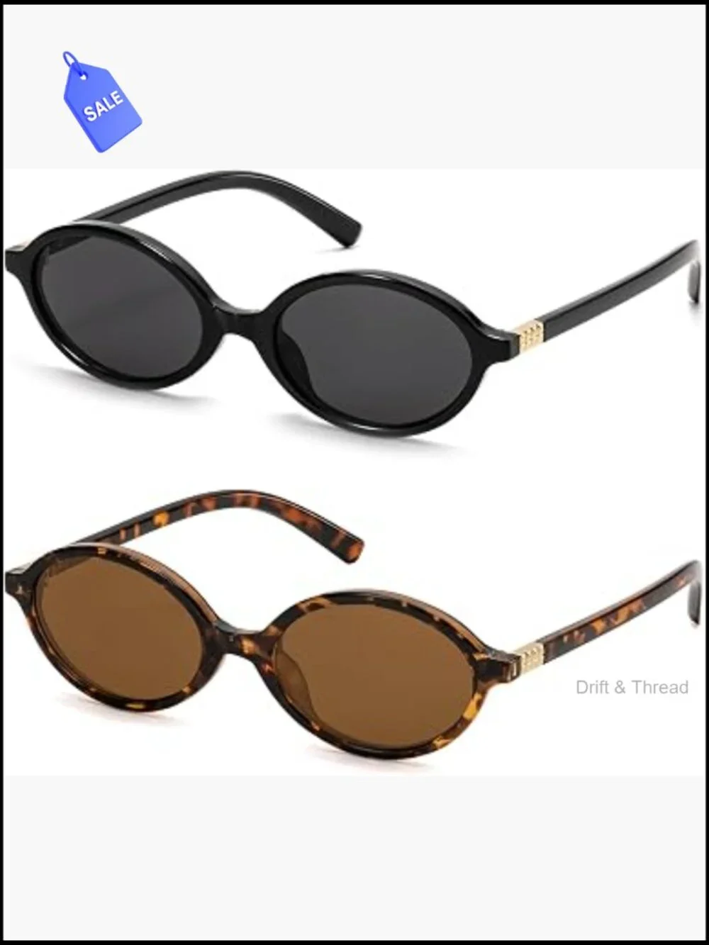 Retro Oval Sunglasses Women Y2K 90s UV400